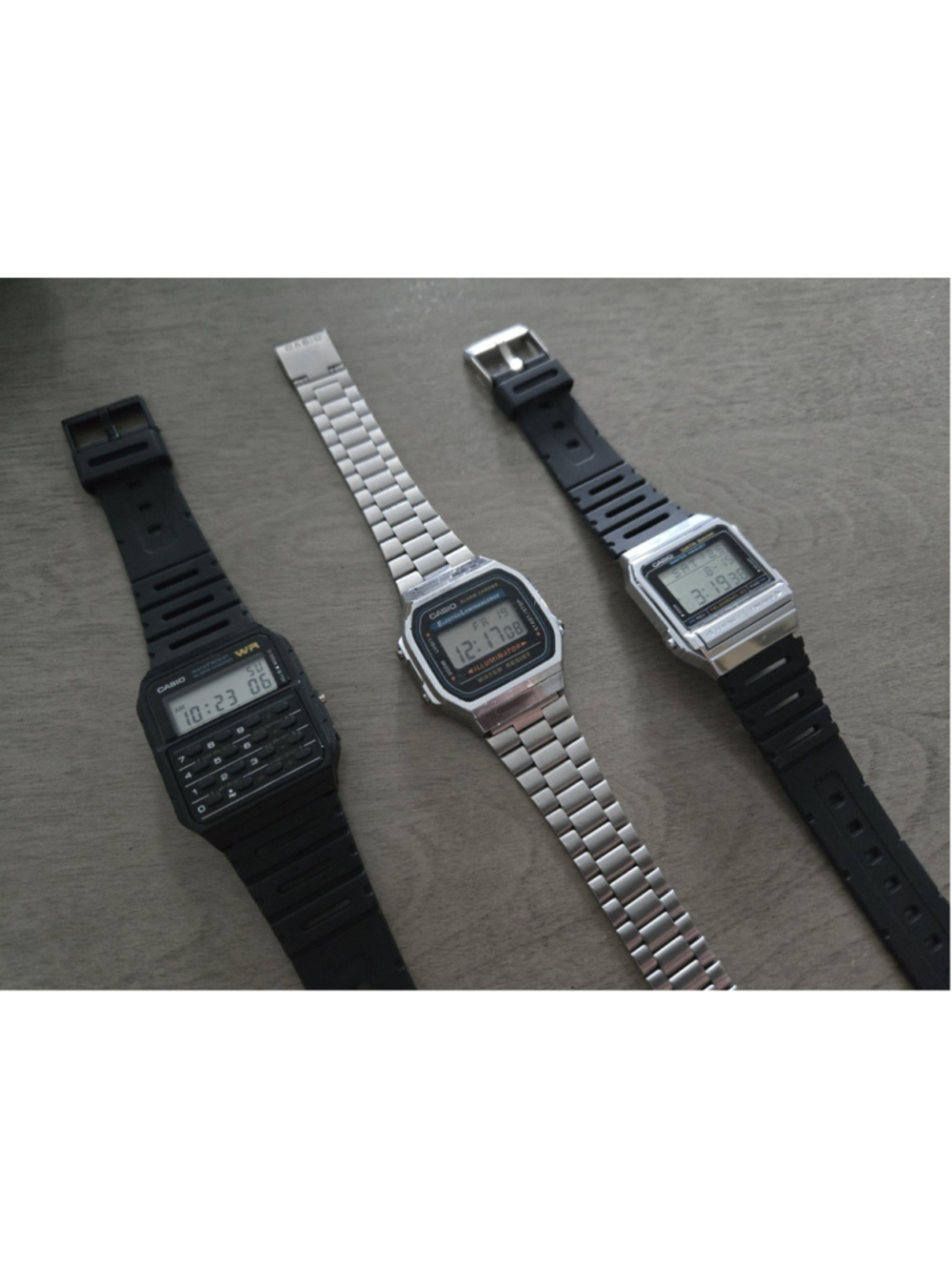 Near Mint Vintage Casio Data Bank DB-310, Casio CA-53W, Casio A168 Watch Lot.